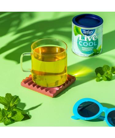 Tetley Live Cool Herbal Tea - 20 Tea Bags 32 Grams Naturally Caffeine Free Peppermint & Spearmint 20 Count (Pack of 1) - Buy Online on GoSupps.com