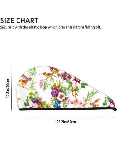 Birds & Flowers Microfiber Hair Towel - Soft Super Absorbent Coral Velvet Wrap for Long Curly Thick Hair | Quick Dry Hair Cap for Women - Buy Online on GoSupps.com