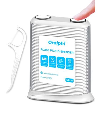 Oralphi 2022 New Upgraded Floss Pick Dispenser, Refillable & Reusable, 100 Count