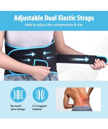 Newgo Back Bandage Support Belt for Men & Women | 4 Strut Lumbar Stabilizer | Relieve Back Pain & Prevent Injuries - Black - Buy Online on GoSupps.com