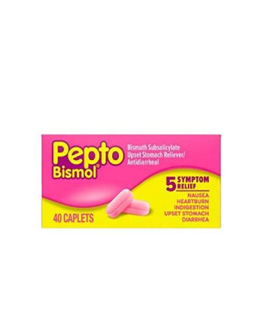 Pepto-Bismol Caplets, 40 Count (Pack of 1) unflavored 40 Count (Pack of 1)