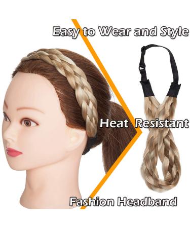 Silk-Co Women s 5-Strand Blond Braided Hair Band | Vintage Elastic Headband for Weddings | Hair Tie Extensions 3.8cm Wide - Buy Online on GoSupps.com