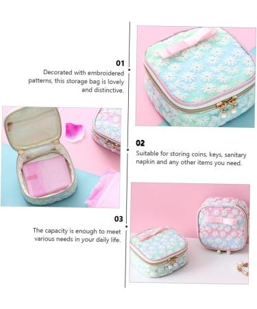 Lurrose 2pcs Yarn Thorn Hygiene Bag - Cute Mini Makeup Travel Wallet & Sanitary Napkin Storage Pouch - Buy Online on GoSupps.com