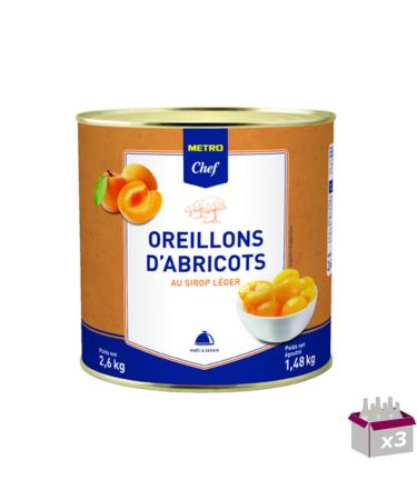 METRO Chef Apricot halves in light syrup in a box 3/1 2.6 kg x 3