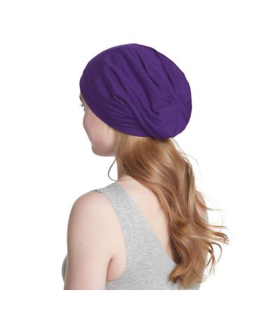 Alnorm Purple Oversized Slouchy Beanie Hat | Soft & Warm Stretchy Cap - Buy Online on GoSupps.com