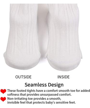 Cotton Baby Girls Socks Infant Toddler Pantyhose Cable Knit Legging Pants 6-12 Months White - Buy Online on GoSupps.com