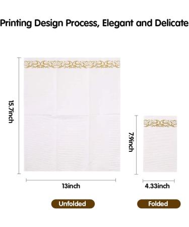 200 Pack Gold Paper Napkins Guest Towels - Premium 3-Ply Disposable Dinner Napkins for Parties, Weddings & Events - Soft, Absorbent Kitchen Napkins - Buy Online on GoSupps.com