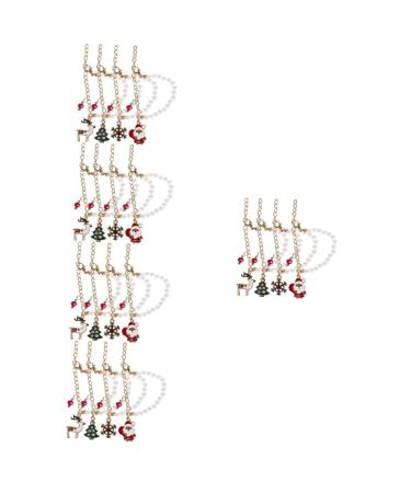 COHEALI 8 pcs Christmas bracelet charm bracelets fashion jewelry trendy jewelry snowflake bracelets christmas tree bracelets christmas bangle bracelet Xmas Bracelet Decorative Wrist Chain 24x2x0.5cmx5pcs Assorted Color1x5pcs