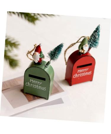 Abaodam 4pcs Box Christmas Mailbox Rustic Decorations Letters to Santa Mailbox Hanging Decor Crafts Metal Greenx4pcs 10x4.5cmx4pcs - Buy Online on GoSupps.com
