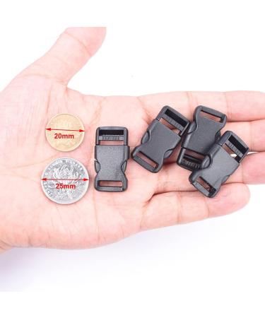 10pcs 1/2"(12.5mm) Side Release Buckles Plastic Black Quick Adjustable Buckle For Backpack Strap DIY Pets Collar Accessory - Buy Online on GoSupps.com