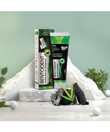 BENTODENT Teeth Whitening Bentonite Clay & Charcoal Toothpaste - Natural Teeth Whitening Charcoal toothpaste, No SLS & Fluoride free toothpaste, Vegan (Activated Charcoal Mint Combo) - Buy Online on GoSupps.com