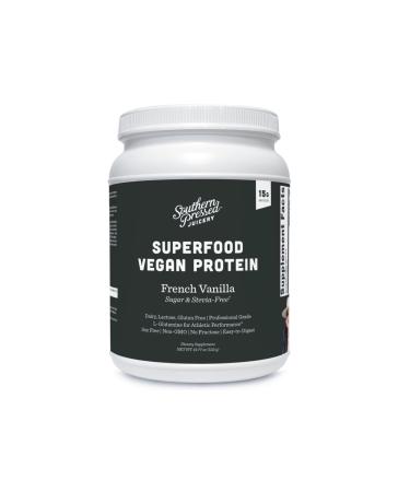Superfood Vegan Protein | French Vanilla | Sugar & Stevia Free | 15 G Protein per Serving | 14 Servings