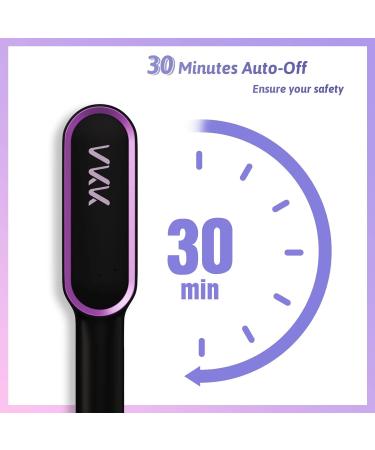 VKK Hair Straightener Brush - 25s Fast Heating, 5 Temp Settings, Anti-Scald - Professional Styling Tool for Women - Black - Buy Online on GoSupps.com