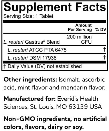 BioGaia Gastrus - Mandarin Flavored 30 Chewable Tablets for GI Health - Buy Online on GoSupps.com