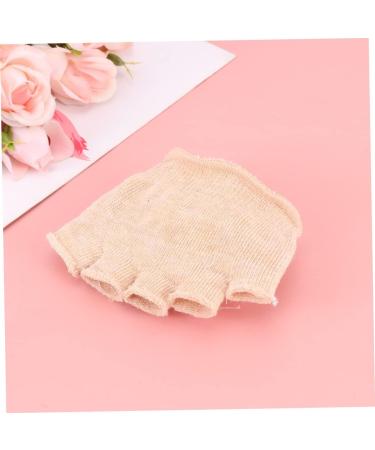 BUIFULSIC Heel Cushion Socks - 4 Pairs Low-Cut Forefoot Cushions for Women & Men - Comfortable Cotton Toe Covering - Perfect Fish Mouth Design - Khaki Color 10x7cm - Buy Online on GoSupps.com