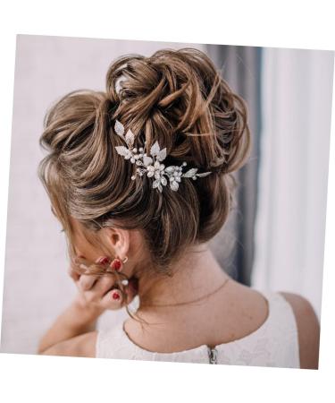 FRCOLOR Bridal Hair Accessories Bridal Headpieces for Wedding Hair Accessories for Prom Diamond Hair Accessories Silver Clips for Hair Wedding Pearls Hair Comb Floral Hair Clip Zinc Alloy - Buy Online on GoSupps.com