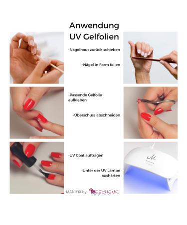 Manifix UV Gel Foils for Nails - Wild Berry Pink Self-Adhesive Nail Wraps | Vegan & Easy to Remove DIY Fingernails - Buy Online on GoSupps.com
