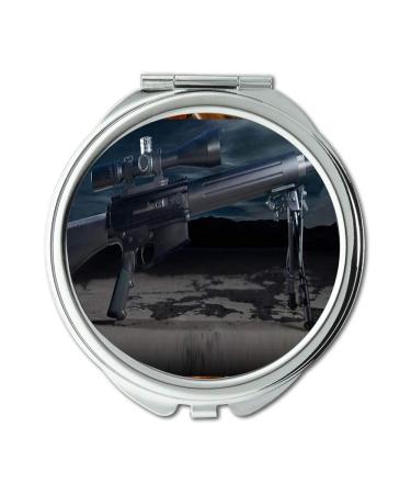 Mirror Compact Mirror gun sling Round Mirror cool gun background pocket mirror portable mirror