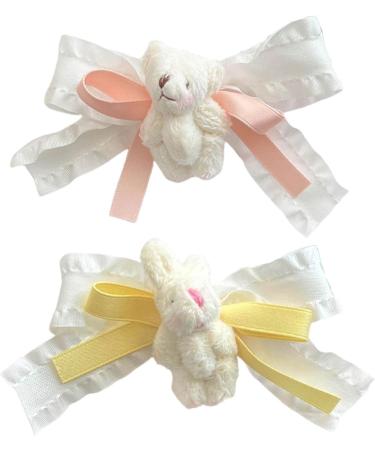 Teens Girl Rabbit Hair Clip Sweet Bowknot Bear Hair Barrettes Duckbill Hair Pin For Child Aesthetic Hair Decor Accessory Cute Bear Hair Accessory Rabbit Hair Clip - Buy Online on GoSupps.com