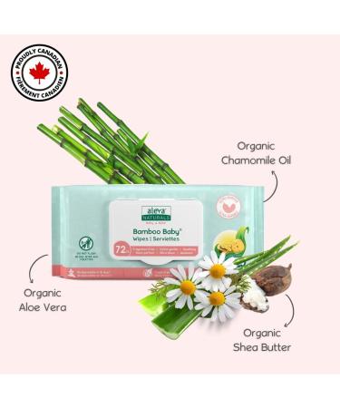 Aleva Naturals Bamboo Baby Sensitive Wipes- 2 Pack- Hypoallergenic Biodegradable Extra Strong and Ultra-Soft Perfume Free Diaper Wipes-72 Count X 2 144 Wipes Total unbleached - Buy Online on GoSupps.com