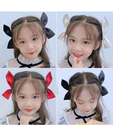 Red Black Bow Satin Ribbon Hair Clips for Women and Girls - Set of 3 Pairs - Buy Online on GoSupps.com
