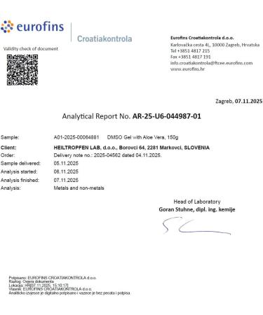 Heiltropfen DMSO Gel with Aloe Vera | 5 Oz - 150 g | DMSO Cream | Third-Party Tested | High Purity - Buy Online on GoSupps.com