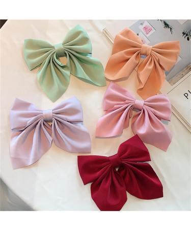 Big Hair Bows for Women Girls Coquette Bows Alligator Hair Clip Duckbill Barrette Simple Solid Color Bow Hair Clip French Style Bow for Girl Hair Accessories #08 - Buy Online on GoSupps.com