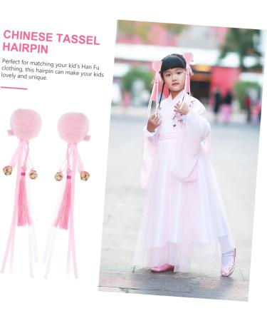 Housoutil 2 Pairs Antique Hairpin Tassel Hair Clip Hanfu Headdress Kids Barrettes for Hair Chinese Hair Clip Fluffy Hair Clips Hanfu Hair Clamps Kid Headwear Baby Girl Plush Issue Card Red - Buy Online on GoSupps.com