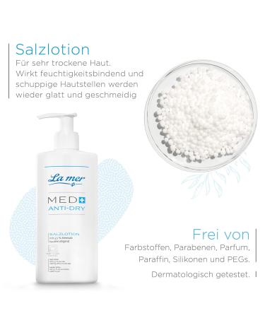 La Mer Med+ Anti-Dry Salt Lotion - Calming Body Lotion for Very Dry Skin Reduces Redness & Itching - Ideal for Psoriasis & Neurodermatitis - 200 ml - Buy Online on GoSupps.com