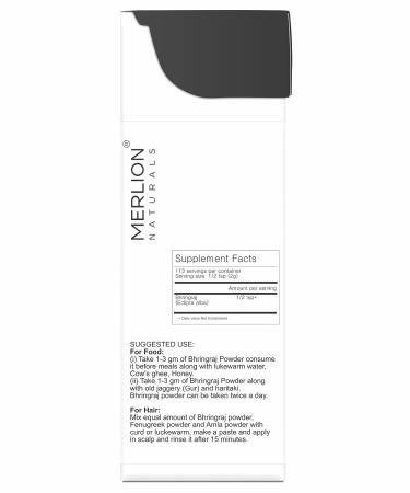 Bhringraj Powder by Merlion Naturals | Eclipta alba | Promotes Healthy Hair Growth | Natural Hair Conditioner | 227gm/8oz - Buy Online on GoSupps.com