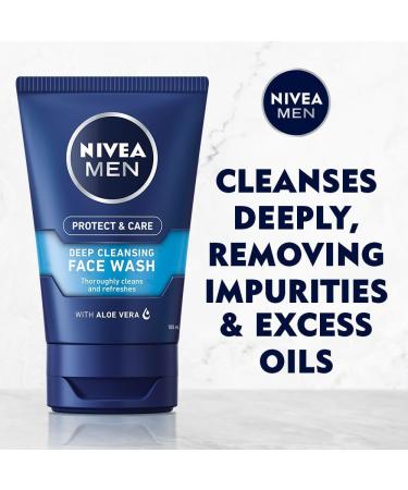 Nivea Men Deep Cleaning Face Wash 100ml - Refreshing & Oil Control | Buy Online Worldwide - Buy Online on GoSupps.com