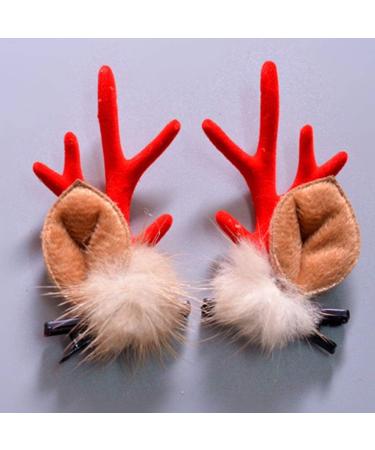 Lurrose 4 Couple Christmas Hair Clips - Reindeer Antlers & Bobble Ball Hair Jewelry for Holiday Parties and Gifts - Buy Online on GoSupps.com