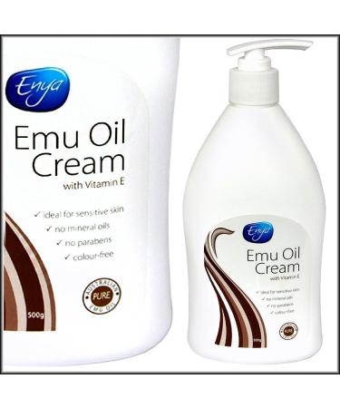 Emu Oil Cream with Vitamin E and 100% Pure Australian Emu Oil. 17.6 Oz Skin Conditioner Moisturizer Helps Skin Suffering From Psoriasis Eczema Dryness etc. Quality Made in Australia