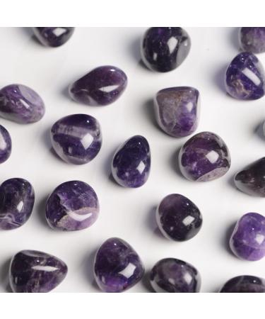 Anjiucc 1/2 lb Amethyst Natural Bulk Stone Crystals - Large Tumbled Stones for Reiki Healing - Polished Crystal Kit - 0.5''-1 - Buy Online on GoSupps.com