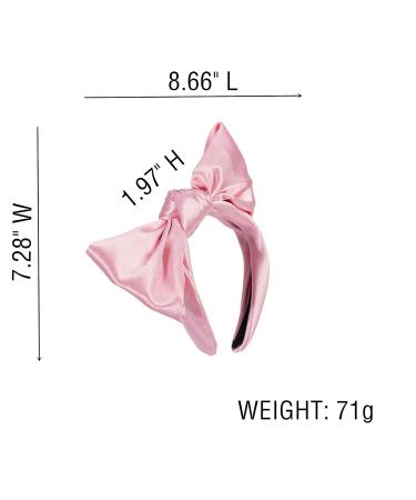 Uchyius Pink Satin Bow Headband for Women - Non Slip Hair Accessory - Buy Online on GoSupps.com