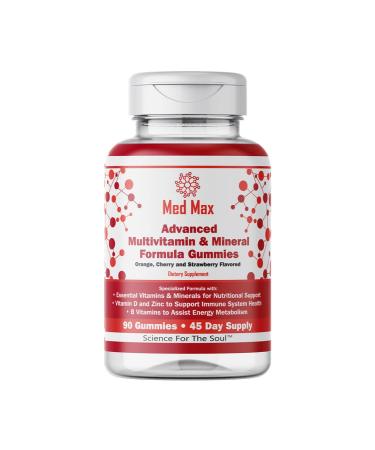 Med Max Organics Advanced Multivitamin & Mineral Formula Gummies  Support for Daily Nutritional Needs Immune Health Overall Wellness & Energy