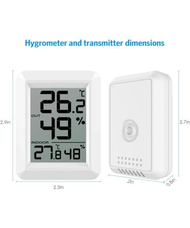 Buy BriFit Hygrometer Thermometer - Large LCD Indoor/Outdoor Sensor / Switch - Perfect for Home & Office - Buy Online on GoSupps.com