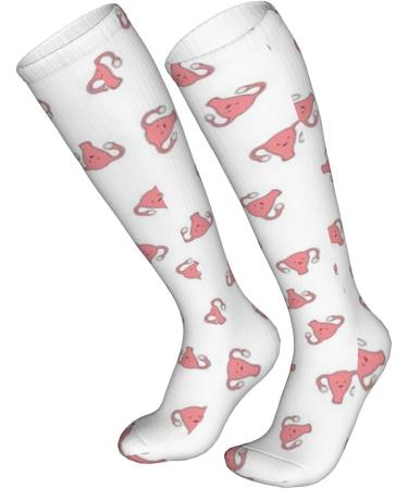 Buy Happy Crazy Uterus White Compression Socks for Men & Women - 15-20 mmHg for Running & Cycling Support - Buy Online on GoSupps.com