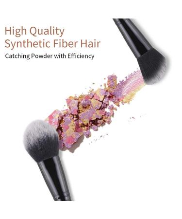 ZOREYA 15Pcs Premium Synthetic Makeup Brush Set for Foundation, Concealers, Powder, Blush - Black - Buy Online on GoSupps.com