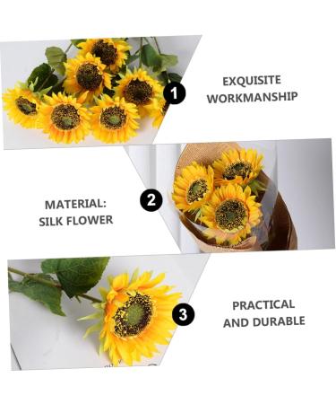 HOMSFOU 8 Pcs Simulated Sunflower Artificial Sunflowers Fake Flower Decors Home Accents Decor Bouquets for Wedding Faux Silk Flowers Sunflowers Bouquet Fake Flower Crafts Party Decor Props - Buy Online on GoSupps.com