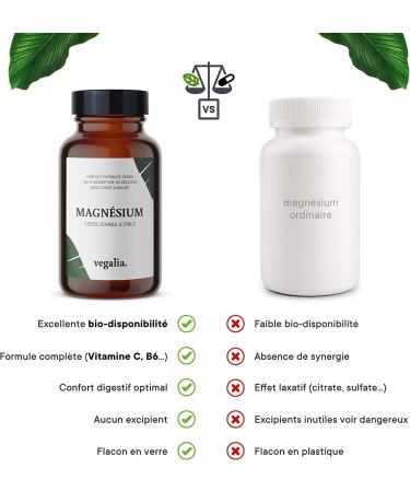 Magnesium Bisglycinate + Taurine & Vitamin B6 High Bisglycinate Content 1080mg /day 120 capsules Fights Fatigue and Stress Better Absorbed than Magnesium Marin Made in France - Buy Online on GoSupps.com