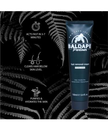 Cosmewax Baldape Parlour Hair Removal Cream for Men Suitable for All Body Areas for Sensitive Skin with Bamboo Extract 100ml - Buy Online on GoSupps.com