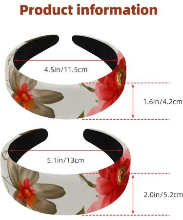 Headbands Women Hair Head Bands 2 Pieces Rose Flower Non Slip Thick Padded Hairband Hair Band Hoops Vintage Thick Hair Wrap Multi-colored 7 - Buy Online on GoSupps.com