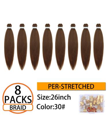Pre-Stretched 26 Braiding Hair - 8 Packs Soft Yaki Synthetic Crochet Braids (30#) - Itch-Free & Hot Water Set - Buy Online on GoSupps.com