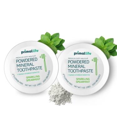 2 Pack of Primal: Life Organics!! - Dirty Mouth Toothpowder Tooth Cleaning Powder Flavored Essential Oils with Natural Kaolin & Bentonite Clay Paleo Organic Spearmint 1 oz LuxProdX Sticker