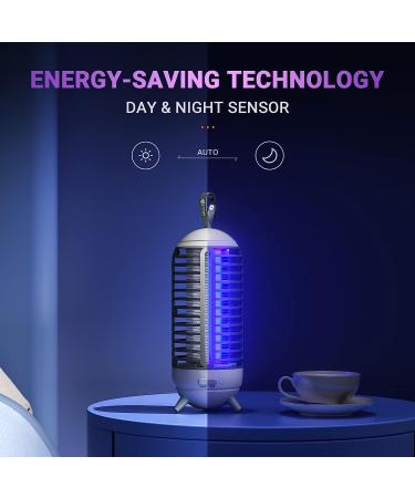 Portable Bug Zapper - Indoor/Outdoor Fly & Mosquito Trap with 2500mAh Battery - Electric Fly Zapper for Camping - White - Buy Online on GoSupps.com