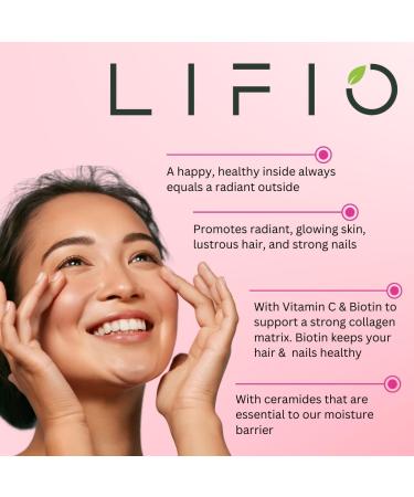 Lifio Collagen & Ceramides+, Enhanced Beauty Formula with Astaxanthin - 60 Capsules - Buy Online on GoSupps.com