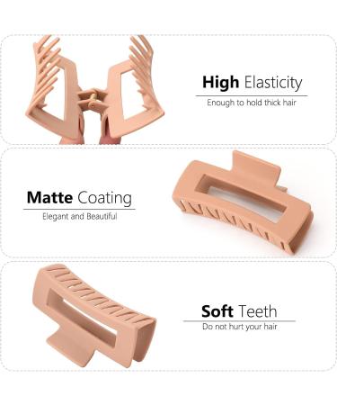 8Pcs Medium Claw Hair Clips | Matte Rectangle Small Hair Claw Clips | Nonslip Hair Jaw Clips | Warm Color | For Women, Girls, Thin/Medium Thick Hair - Buy Online on GoSupps.com