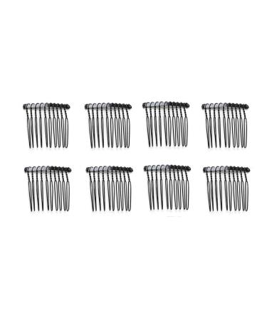 10 PCS 10 Teeth/4cm Long Hair Clip Combs Metal Wire Hair Combs Wire Twist Bridal Wedding Party Comb Barrettes Hair Pins Veil Hair Comb Bulk For Women Girls (Black) 10 Tooth