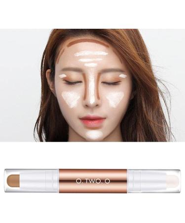 jojomis Highlighters Stick Double-Head Makeup Concealer Contouring Cream Set Face Highlighters Sticks - White+ Light coffee - Buy Online on GoSupps.com